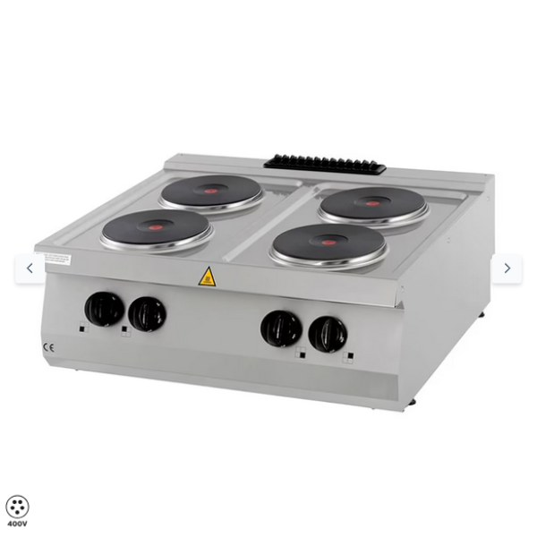  Μαγειρική εστία βαρέως τύπου - 4 εστίες - Ηλεκτρική - Διπλή μονάδα - 70 cm βάθος